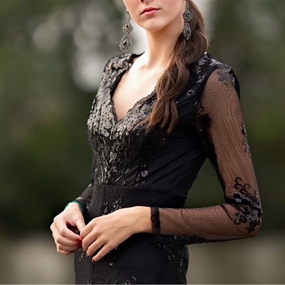 NEW Altar’d State black sheer sequin jumpsuit - Picture 4 of 10